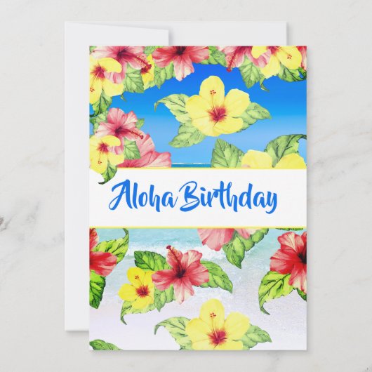 Tropisch ventilator 30e strand op de geboorte Aloh Kaart (Achterkant)