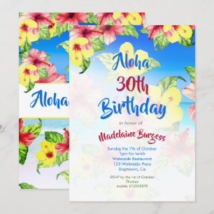 Tropisch ventilator 30e strand op de geboorte Aloh Kaart