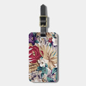 Tropisch ventilatorpatroon in zachte kleuren bagagelabel (Voorkant verticaal)