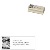 Tropisch ventilatorpatroon in zachte kleuren rubberstempel (Gestempeld)