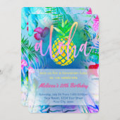 tropisch verjaardagsfeest kaart (Voorkant / Achterkant)
