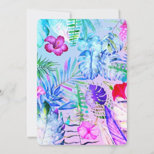 tropisch verjaardagsfeest kaart (Achterkant)