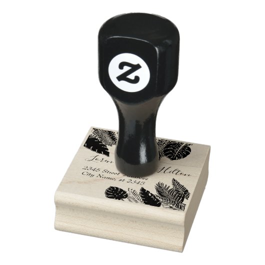 Tropisch verlaat modern typografierendement rubberstempel (Stempel)