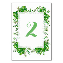 Tropisch verlof waterverf trouwtafel nummer