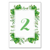 Tropisch verlof waterverf trouwtafel nummer kaart (Voorkant)