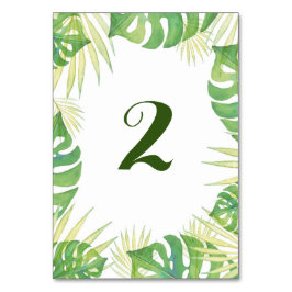 Tropisch verlof waterverf trouwtafel nummer kaart