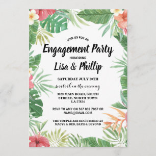 Tropisch Verloving Aloha Party Uitnodigen Kaart