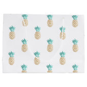tropisch vers zomers met gouden anananaspatroon groot cadeauzakje (Achterkant)