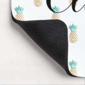 tropisch vers zomers met gouden anananaspatroon muismat (Hoek)