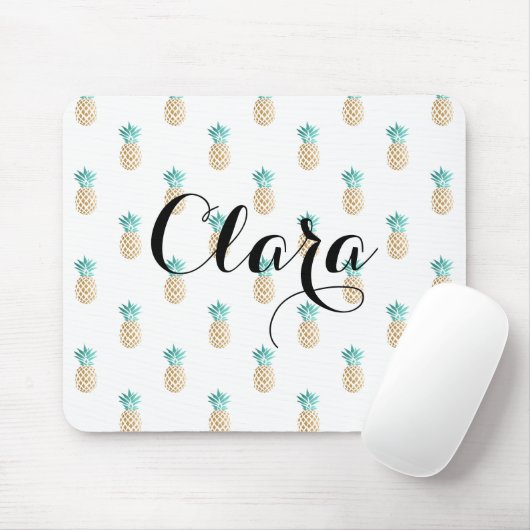 tropisch vers zomers met gouden anananaspatroon muismat (Met muis)