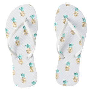 tropisch vers zomers met gouden anananaspatroon teenslippers