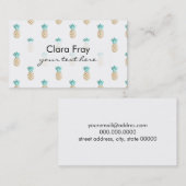 tropisch vers zomers met gouden anananaspatroon visitekaartje (Voorkant / Achterkant)