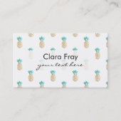 tropisch vers zomers met gouden anananaspatroon visitekaartje (Voorkant)