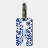 Tropisch versleten witte hibiscus bagagelabel (Achterkant verticaal)