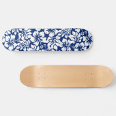 Tropisch versleten witte hibiscus persoonlijk skateboard (Horizontaal)