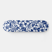 Tropisch versleten witte hibiscus persoonlijk skateboard (Horizontaal)