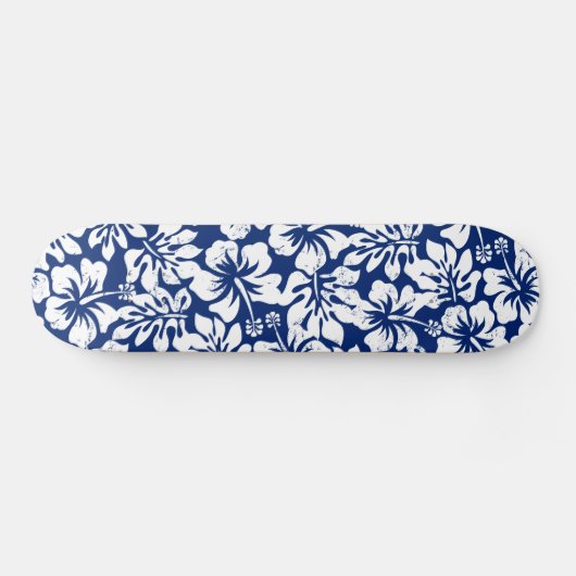 Tropisch versleten witte hibiscus persoonlijk skateboard (Horizontaal)