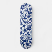 Tropisch versleten witte hibiscus persoonlijk skateboard (Voorkant)