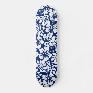 Tropisch versleten witte hibiscus persoonlijk skateboard
