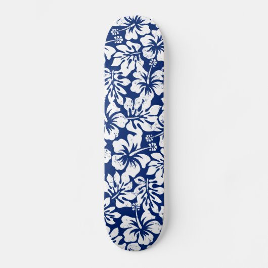 Tropisch versleten witte hibiscus persoonlijk skateboard (Voorkant)