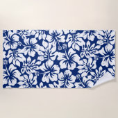 Tropisch versleten witte hibiscus strandlaken (Voorkant)