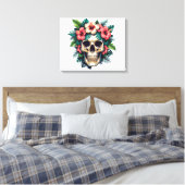 Tropisch verval: Bloom & Bone Canvas Afdruk (Insitu (Slaapkamer))