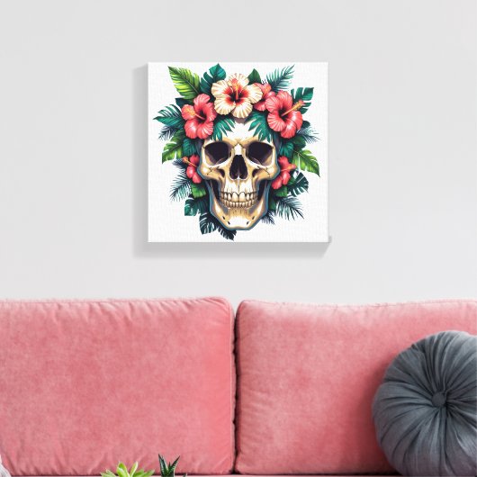 Tropisch verval: Bloom & Bone Canvas Afdruk (Insitu (Woonkamer))