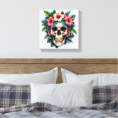 Tropisch verval: Bloom & Bone Canvas Afdruk (Insitu (Slaapkamer))