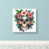 Tropisch verval: Bloom & Bone Canvas Afdruk (Insitu (Houten vloer))