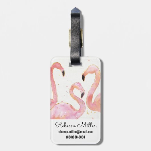 Tropisch | Verzameling van Flamingos Bagagelabel (Achterkant verticaal)