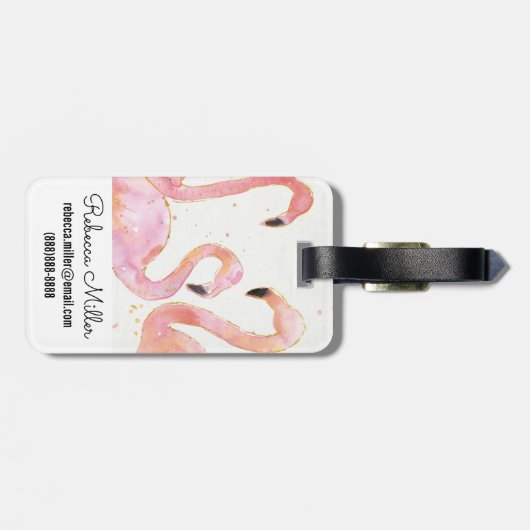 Tropisch | Verzameling van Flamingos Bagagelabel (Achterkant horizontaal)