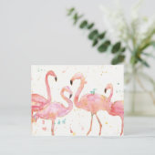 Tropisch | Verzameling van Flamingos Briefkaart (Staand voorkant)