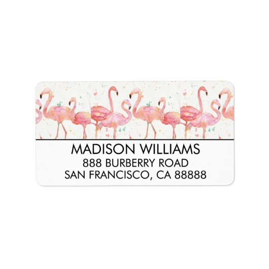 Tropisch | Verzameling van Flamingos Etiket (Voorkant)
