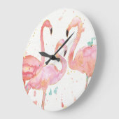 Tropisch | Verzameling van Flamingos Grote Klok (Hoek)
