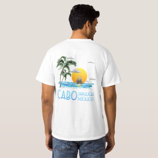 Tropisch verzorgen Cabo San Lucas Mexico T-shirt (Achterkant volledig)