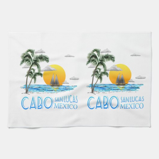 Tropisch verzorgen Cabo San Lucas Mexico Theedoek (Horizontaal)