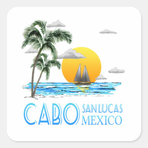 Tropisch verzorgen Cabo San Lucas Mexico Vierkante Sticker