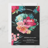 Tropisch vet & helder bloemenhuwelijk kaart (Voorkant)