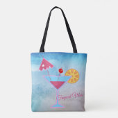 Tropisch vibes blauw en roze cocktail Abstract Zee Tote Bag (Achterkant)