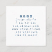 Tropisch vierkant Lijst Skincare Aesthetics Beauty Vierkante Visitekaartje (Achterkant)