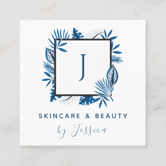 Tropisch vierkant Lijst Skincare Aesthetics Beauty Vierkante Visitekaartje (Voorkant)