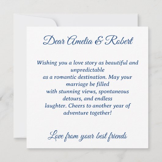 Tropisch Vietnam Bestemming Blauw Wit Klassiek Kaart (Achterkant)