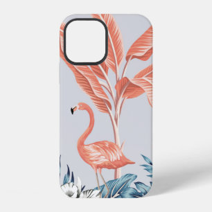 Tropisch vintage botanisch landschap, roze palmboo iPhone 12 hoesje