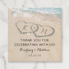 Tropisch Vintage Strand Hart Kust Trouwfeest Bedankjes Labels