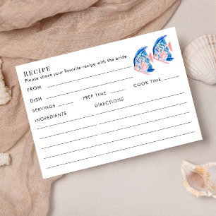 Tropisch Vis Recept Kaart Voor Bruid Bruiloft Fees