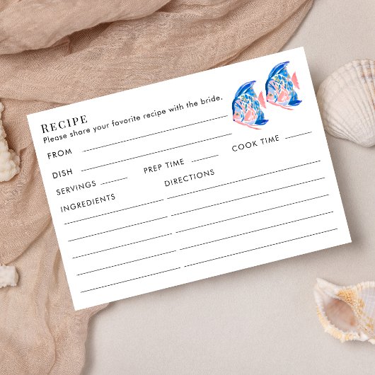 Tropisch Vis Recept Kaart Voor Bruid Bruiloft Fees