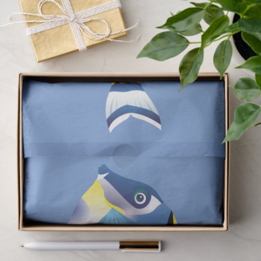 Tropisch visblauw ontkoppelingsvaartuig tissuepapier (Geschenk)