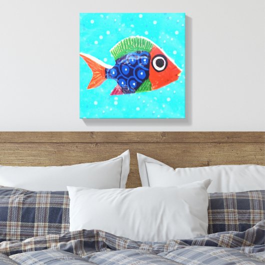 Tropisch viscanvas afdrukken (Insitu (Slaapkamer))