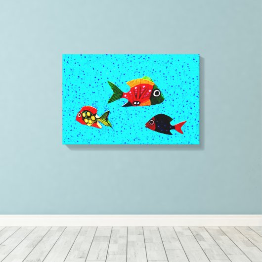 Tropisch visgestort canvas (Insitu (Houten vloer))