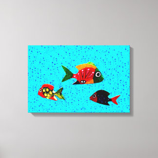 Tropisch visgestort canvas afdruk